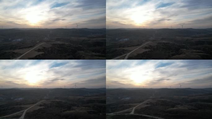 4K黄土高原上的夕阳