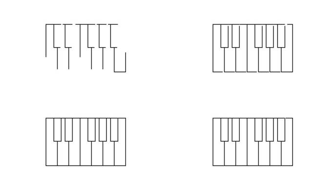 一个钢琴键盘图标草图的动画视频