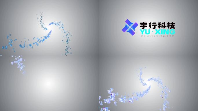 数码粒子LOGO旋转出场AE模板