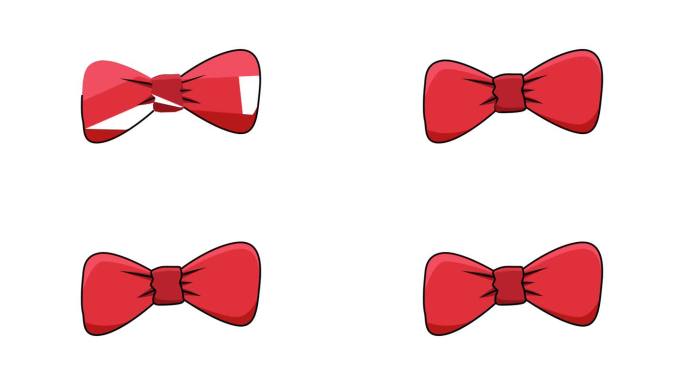 动画视频形成一个红色领结图标