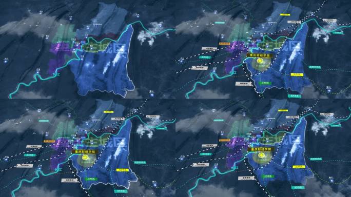 重庆财经学院在重庆地理位置区位动画