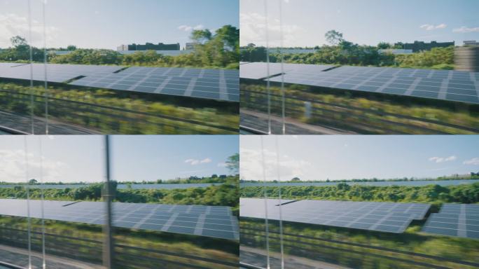 天空背景上的太阳能电池板。太阳能电池板，替代电力来源。清洁技术创造更美好的未来。太阳能电池板系统利用