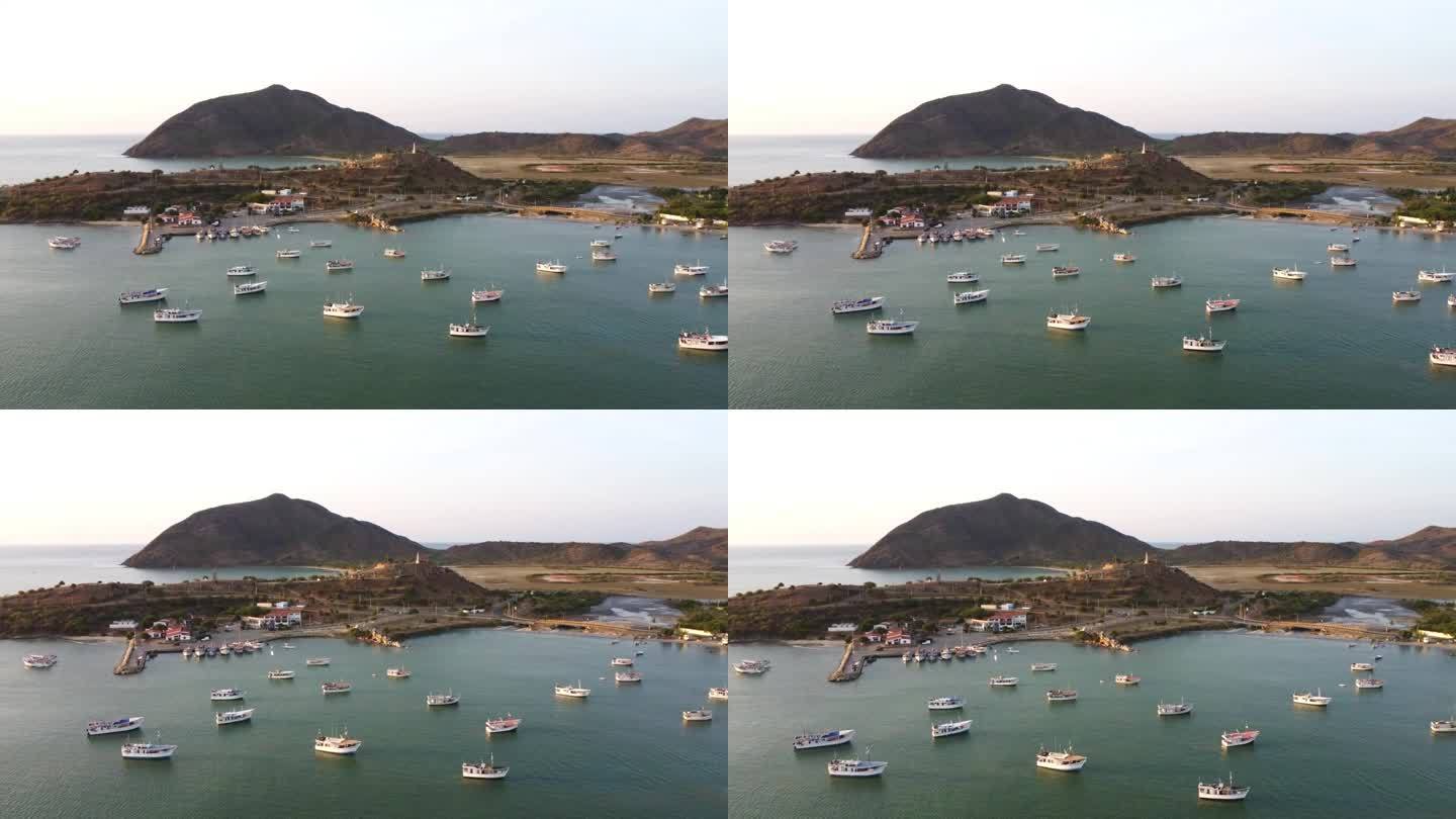玛格丽塔岛约翰希腊湾(胡安格里戈湾)无人机拍摄的视频。景观景观