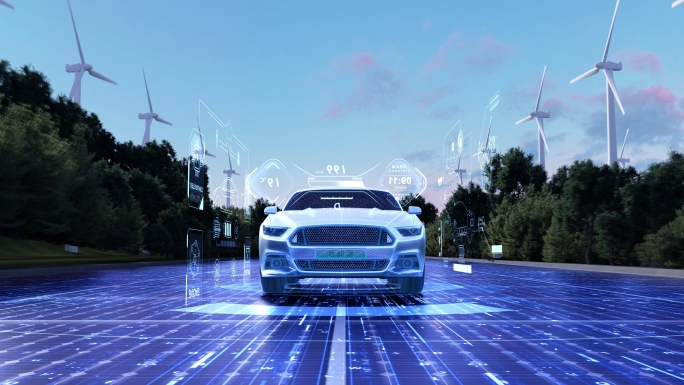 科技新能源汽车绿色清洁能源低碳达峰片头