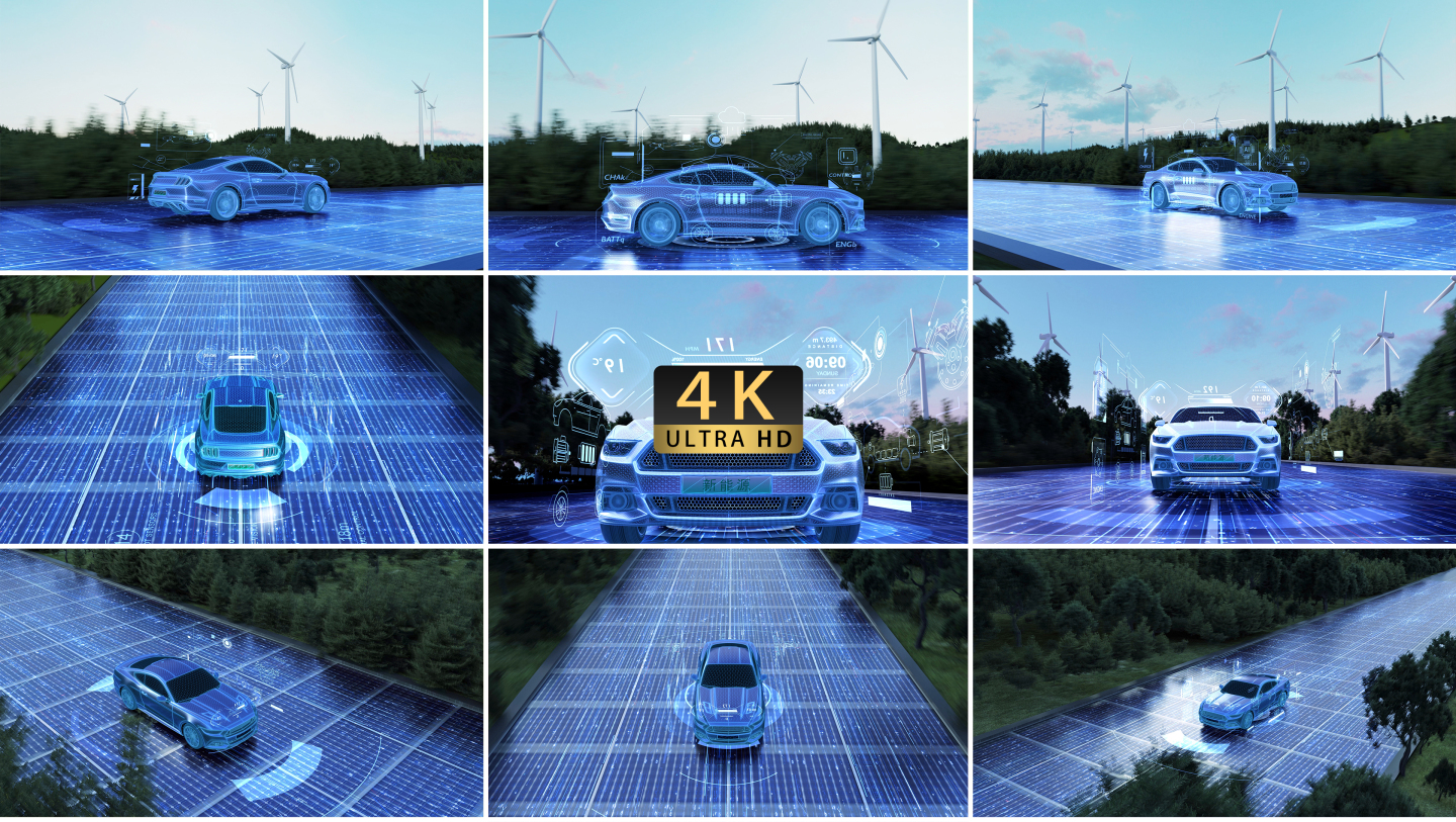 科技新能源汽车绿色清洁能源低碳达峰片头