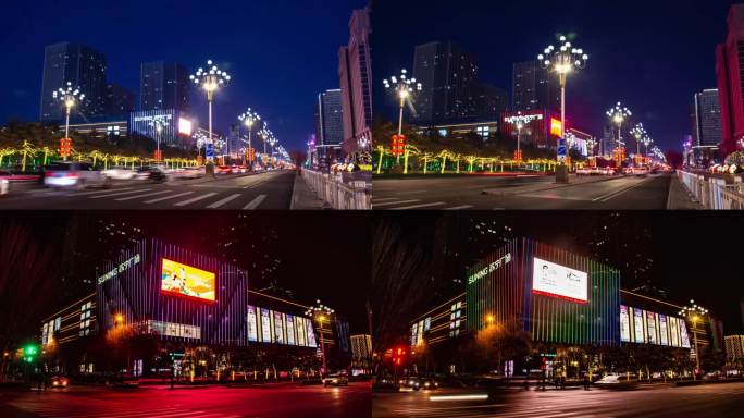 包头苏宁广场夜景延时摄影