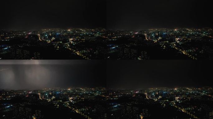 城市上空闪电4k视频