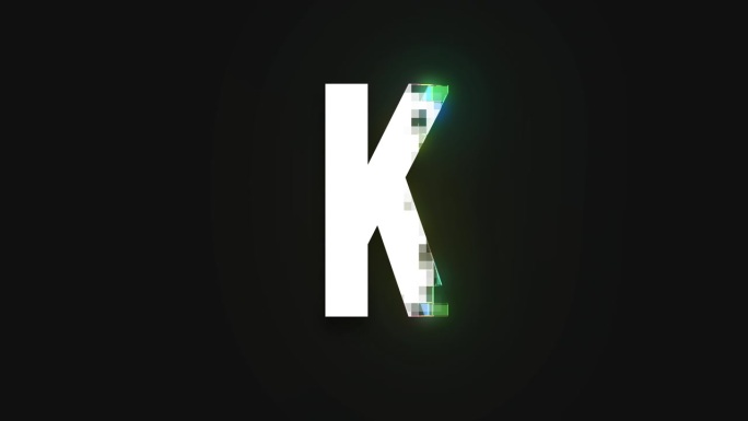 像素字母K，字母K, alpha通道