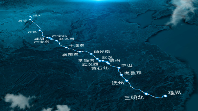福银高铁线路卫星地图