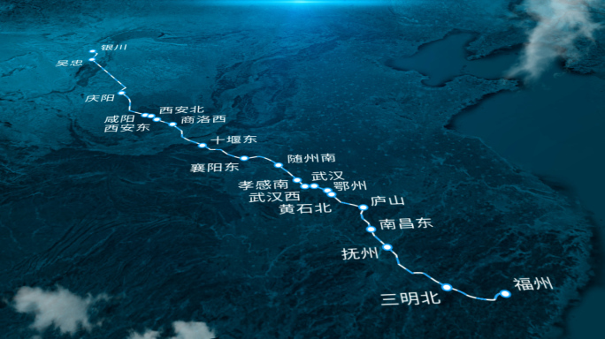 福银高铁线路卫星地图