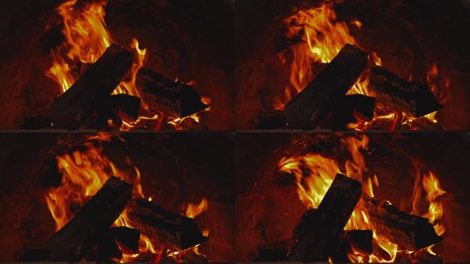 木柴燃烧产生的火焰