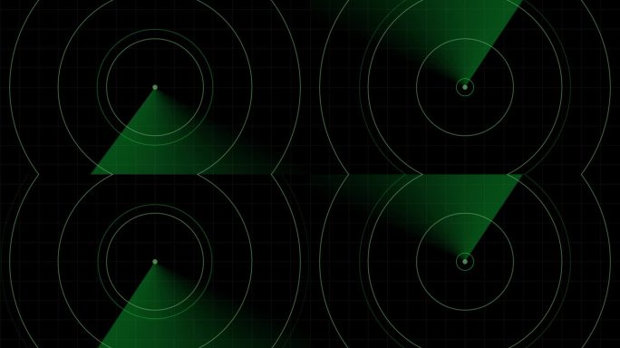 雷达，探测器屏幕的无缝循环动画