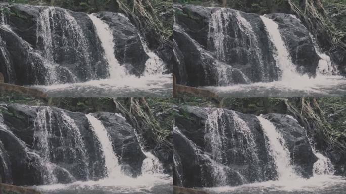 河上的瀑布河流空镜水流特写地下水源
