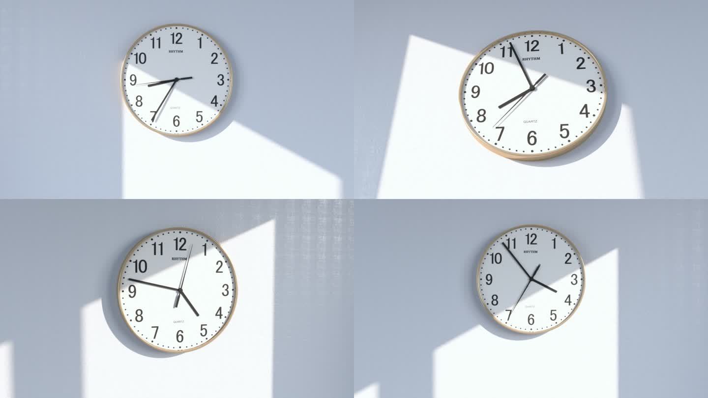 时钟，光影，时间流逝，延时，4组镜头