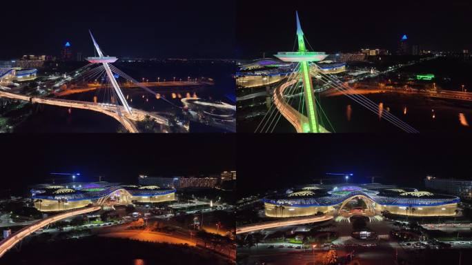 4K三亚国际免税城夜景航拍