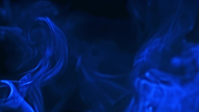 超级慢镜头蓝色的烟雾