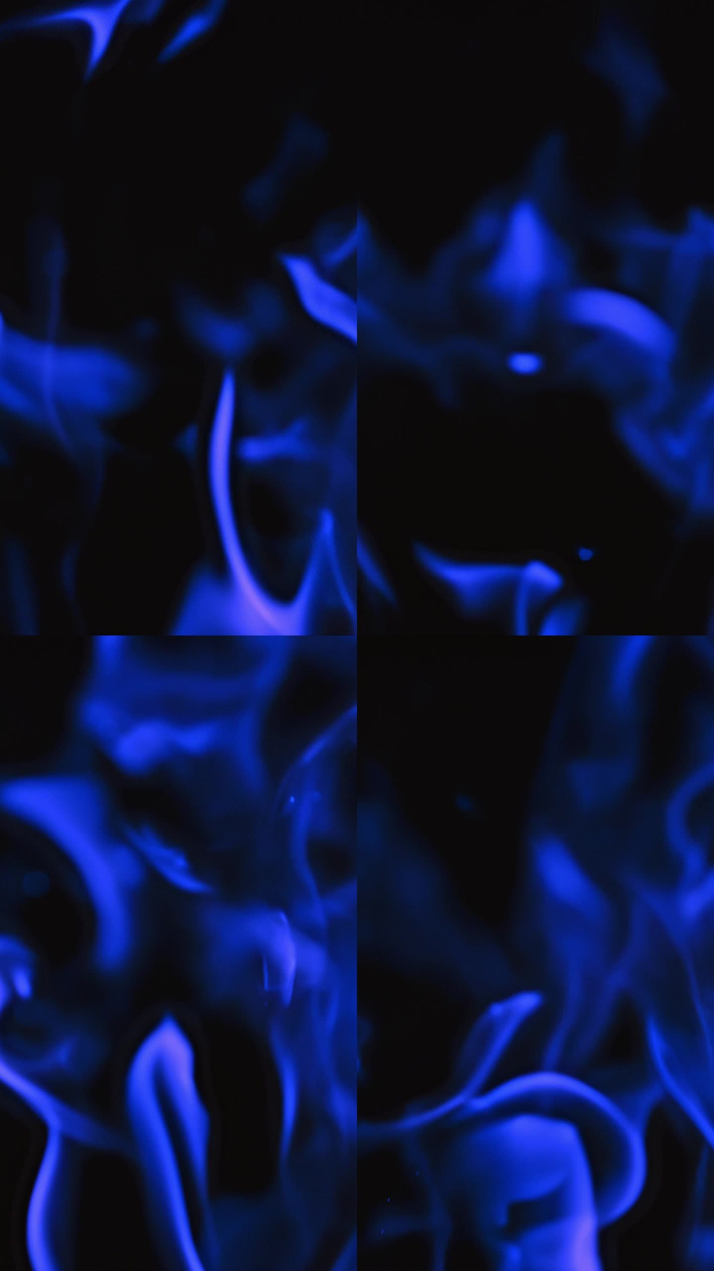 黑色背景上的蓝色火焰