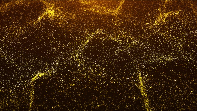 8K超宽屏金色粒子流动背景素材
