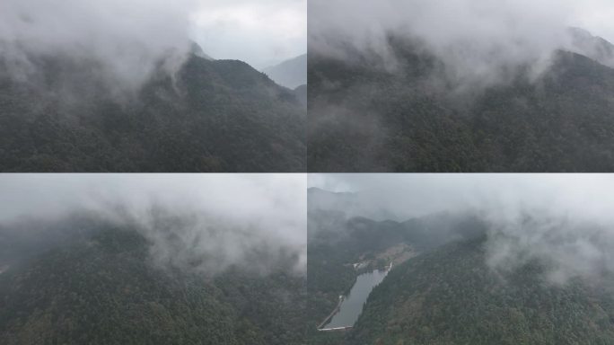 凤阳湖上空云雾缭绕