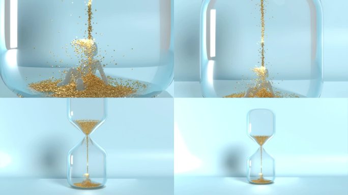 简约时光沙漏空镜素材