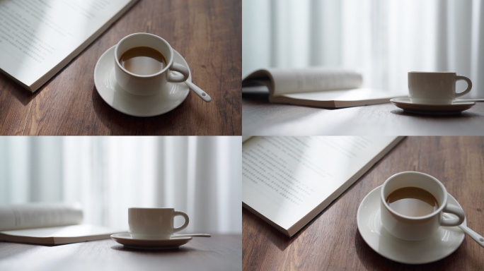书和咖啡空镜