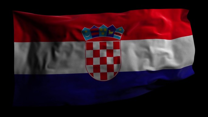 克罗地亚国旗与阿尔法频道，可循环