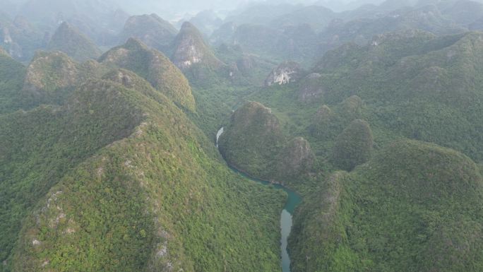 航拍青山大自然地形地貌