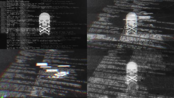 编码黑客背景动画4K。数据泄露，恶意软件，网络攻击，系统黑客