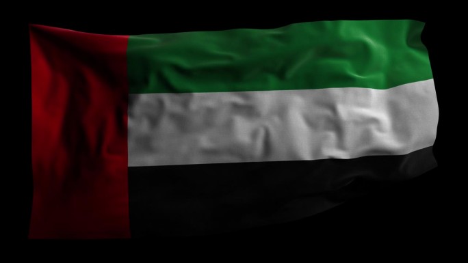 带有Alpha频道的阿拉伯联合酋长国国旗，可循环