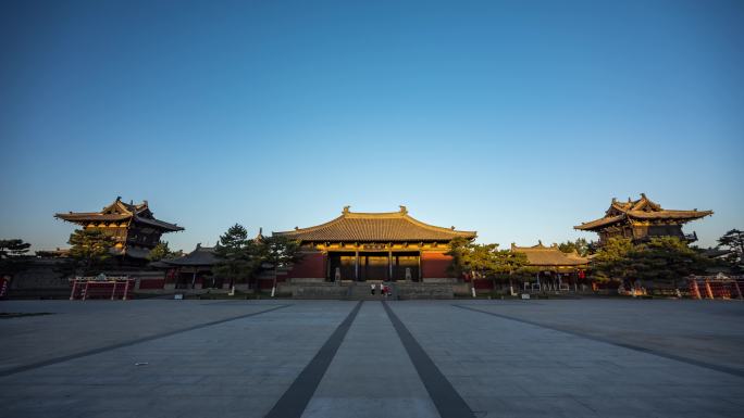 山西省大同市平城区华严寺大门扫光延时