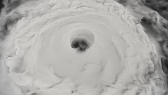 三维动画的飓风孤立的黑色与亮度哑光