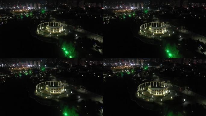 县城河边夜景