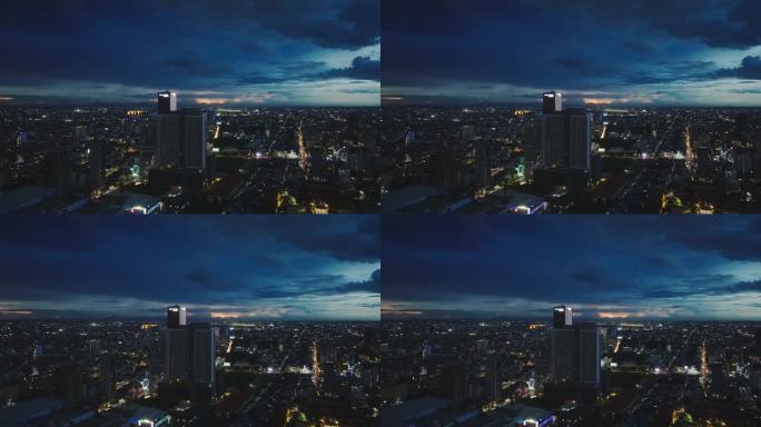 4k东南亚城市夜景航拍