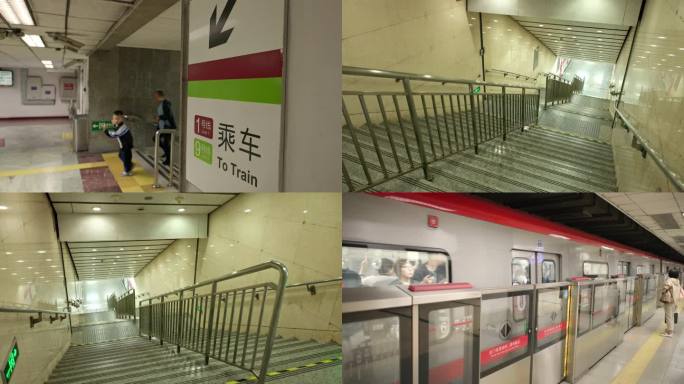 晚间人流稀少的北京地铁一号线