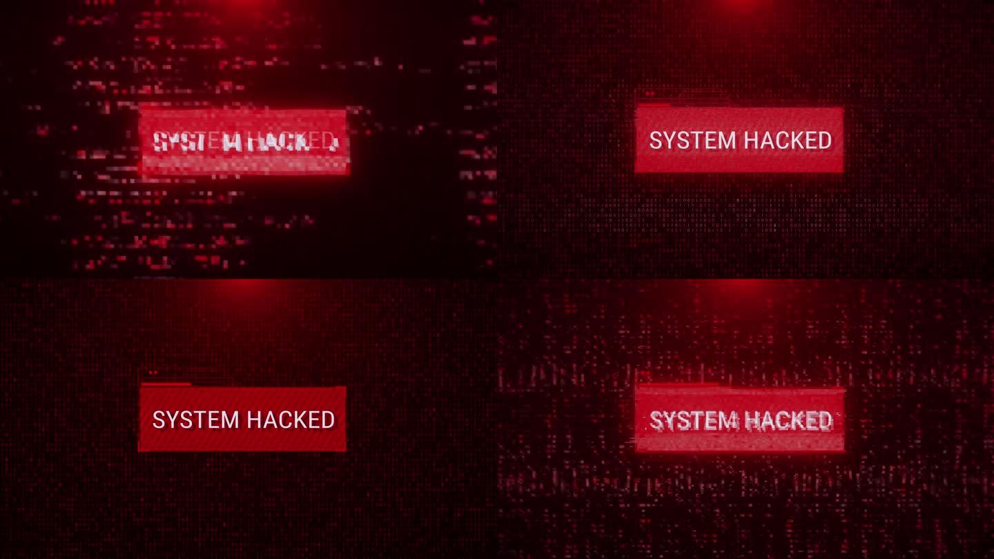 4K网络犯罪黑客攻击系统入侵警报计算机网络。网络安全