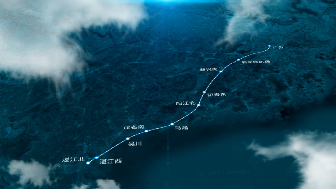 广湛高铁线路卫星地图