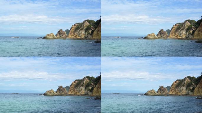 日本伊豆半岛海岸线的电影镜头