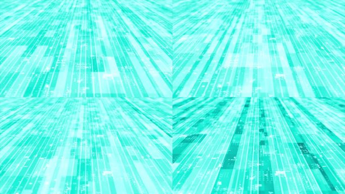 三维青色条纹盒子图案移动技术网络空间背景