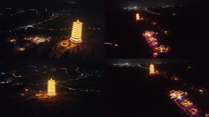 青海 西宁湟中 金麟山夜景