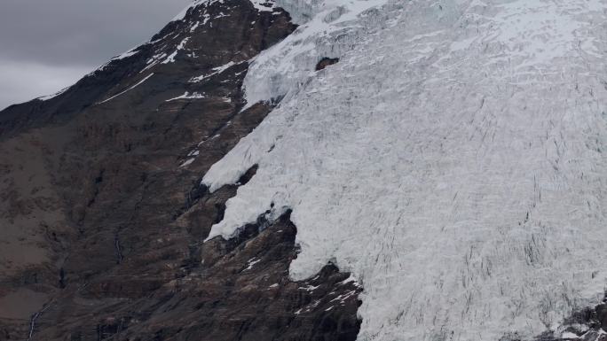 西藏冰川/姜桑拉姆雪山/4k航拍/ 湖