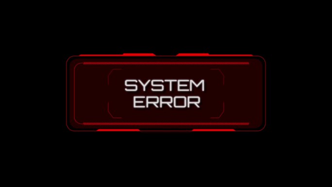 System hacking error告警信息。背景与代码红色背景。病毒警告。