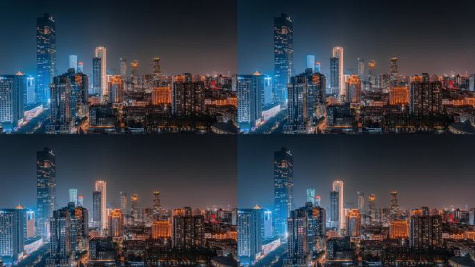 南京新街口建筑夜景延时