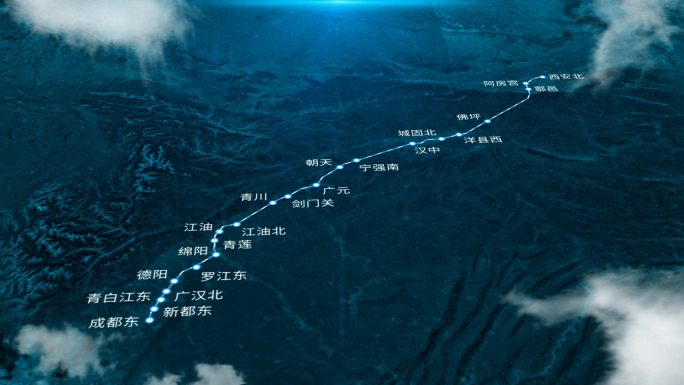 西成高铁线路卫星地图