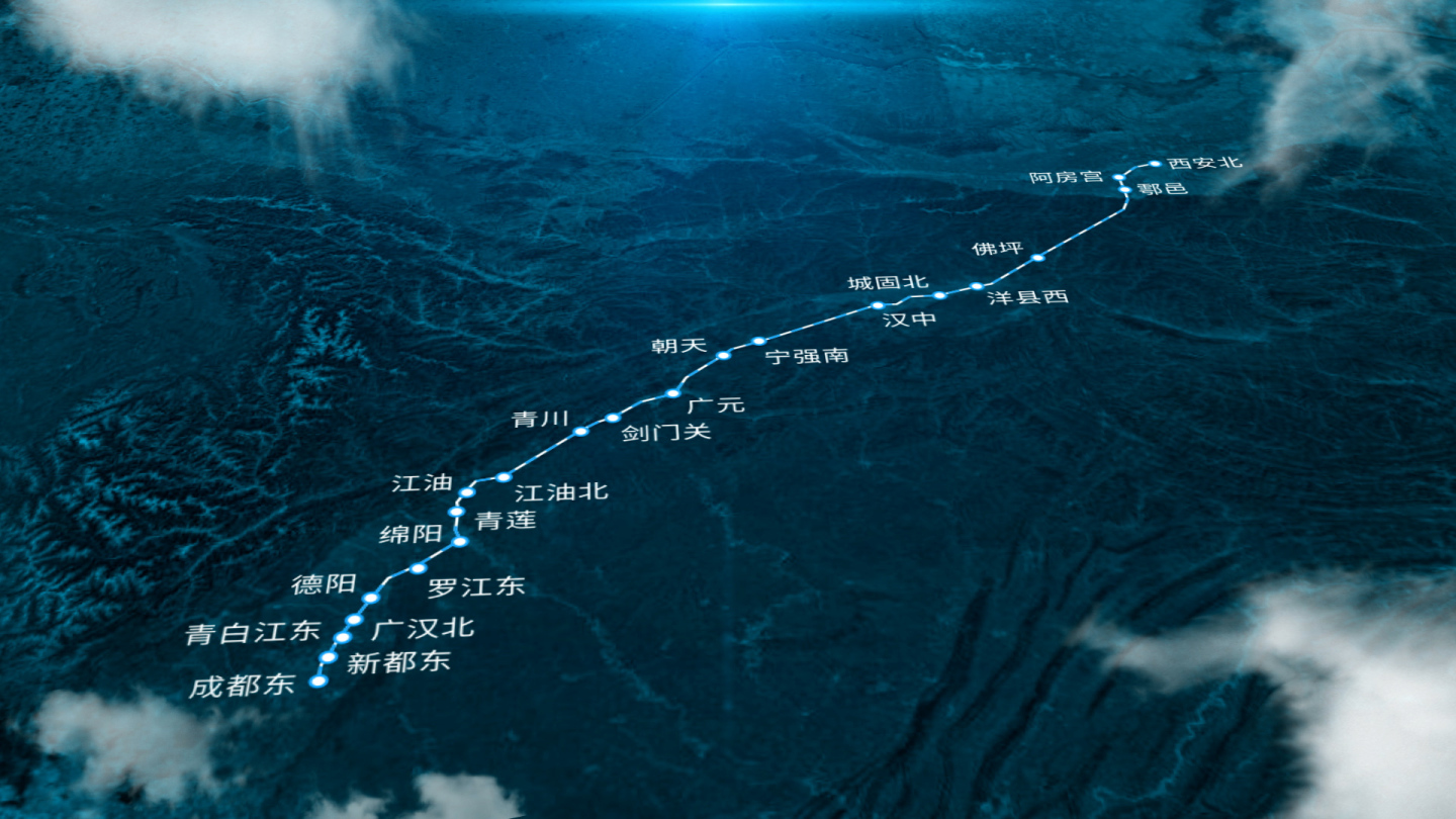 西成高铁线路卫星地图