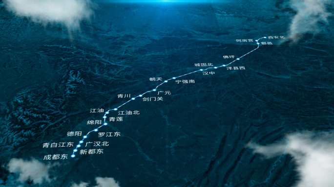 西成高铁线路卫星地图