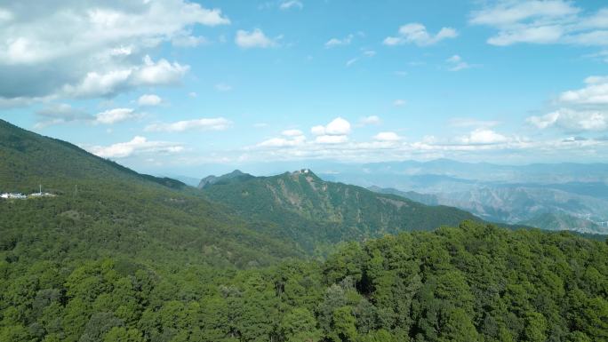 攀枝花市大黑山森林公园电视塔航拍素材