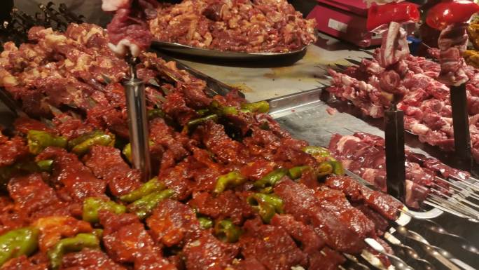 新疆美食羊肉串  新疆烟火气