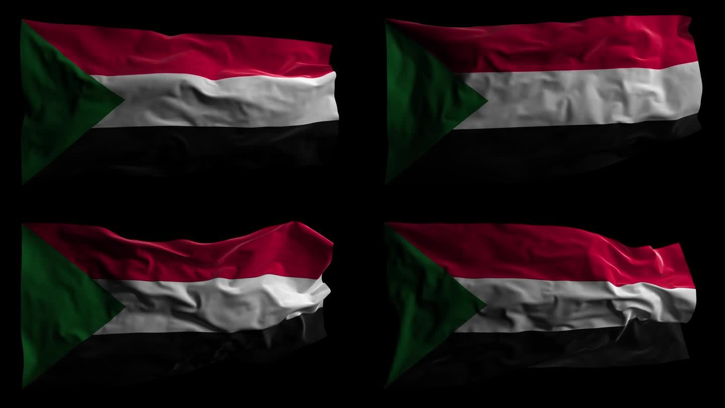 带有Alpha频道的苏丹国旗，可循环