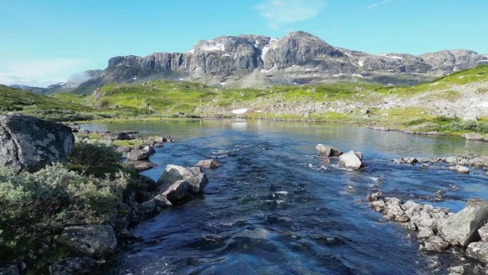 挪威的自然景观-流经维斯特兰，维斯特福尔og特勒马克山湖的水流