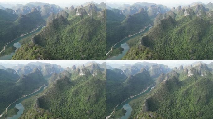 群山地貌喀斯特广西山水风景